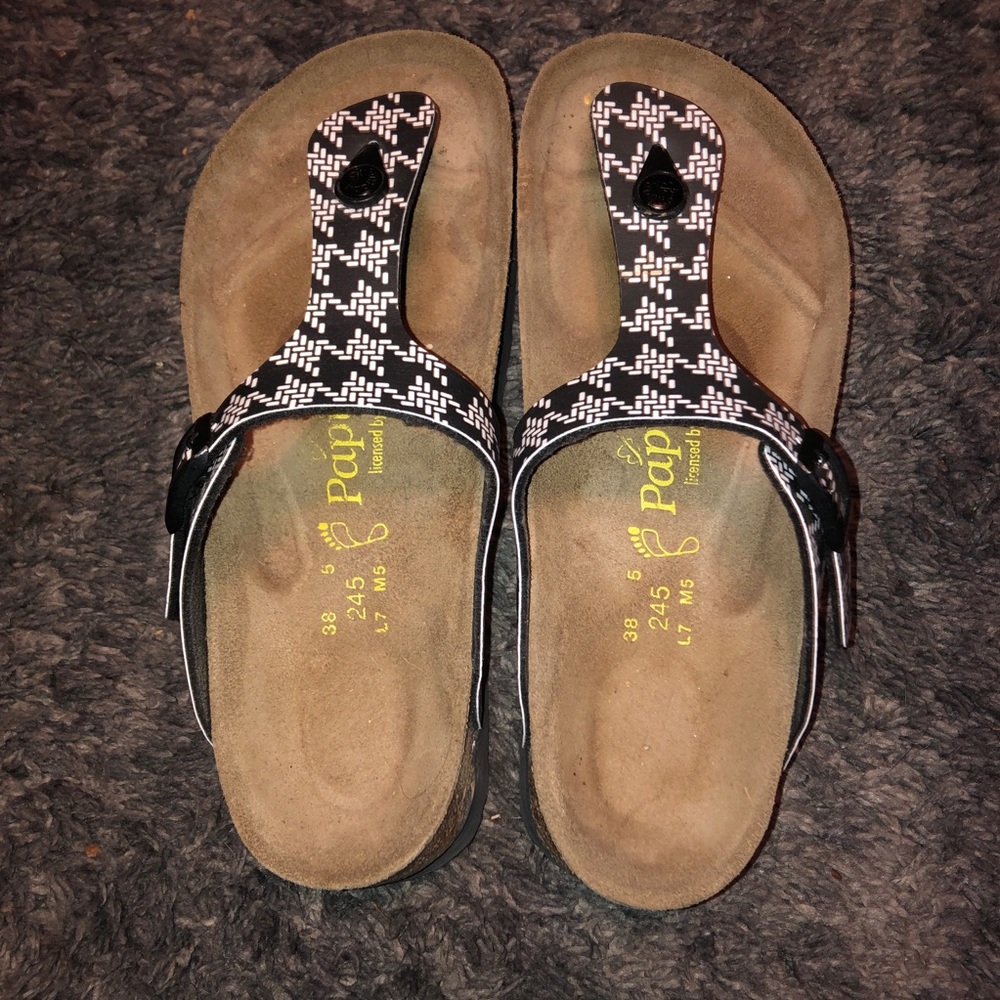 Brand new!! Size 38 black & white Papillio sandals
